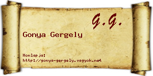 Gonya Gergely névjegykártya